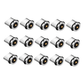 KOMBIUDA 15pcs Rotating Magnetic Phone Adapter Tips Aluminum Type C Magnetic Charging Connector for USB C Devices Fast Charging and Dust Protection