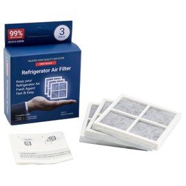LT120F 3 Pack Air Filter - Perfect Fit/No Carbon Powder 6 Month Replacement Fridge Fresh Air System - Compatible Models: LG LT120F, Kenmore Elite 469918, ADQ73214404, ADQ73334008