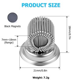 ERFGT Pack of 6 Magnetic Pen Holder Clips Pen Holder Made of Steel Manganese Steel Pen Holder with Adjustable Spring Loop Magnetic Pen Holder for Fridge Whiteboard Bulletin Board (Silver)