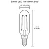 Sunlite 41343-SU LED Filament Style T8 Edison Chandelier Light Bulb