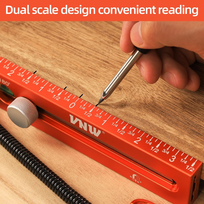 7 Inch Aluminum Torpedo Level with 90°/180° Bubble Vials,Magnetic Leveler