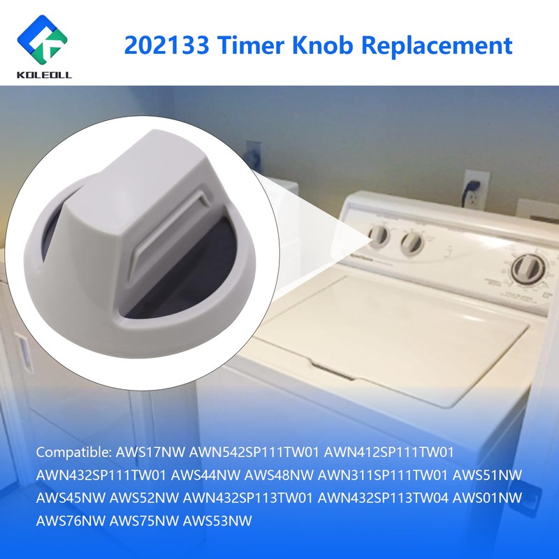 2PC 202133 Timer Knob Compatible with Speed Queen Washer Replace