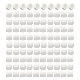 M8 (13mm Wrench) Plastic Nut and Bolt Protection Dome Cover, White Hex Nut Protective Caps Cover, No Thread, 100 PCS