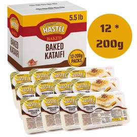HASTEL Premium Bulk Baked Kataifi Shredded Fillo Dough 5.5 lb (2500 gr) Perfect for Viral Dubai Chocolate Bar Pistachio Kunafa Knafeh Phyllo Dough for Pastries Milky Desserts Pastry Kadayif Crispy Noodles