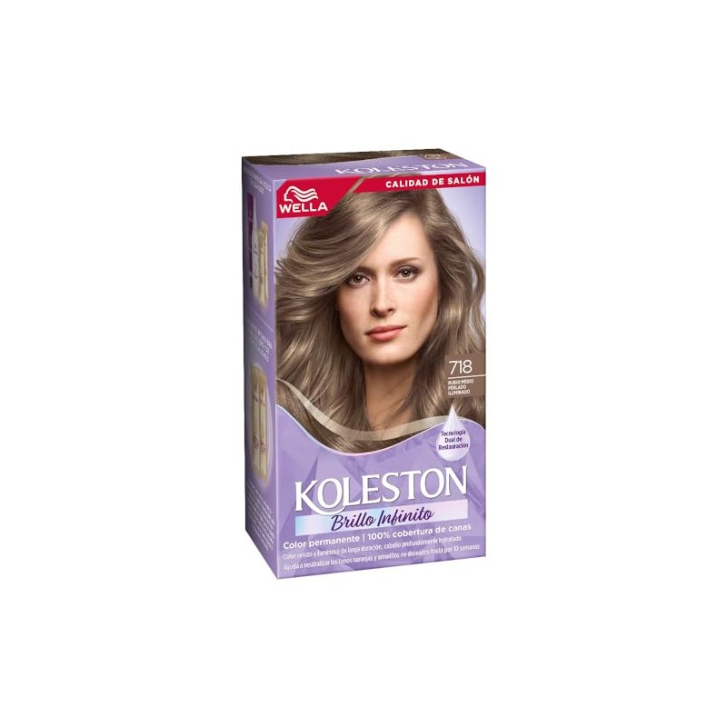 Koleston Tinte Permanente 718 Rubio Medio Perlado Iluminado | Crema,