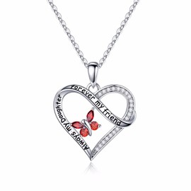 Iefil Daughter Gifts Birthstone Necklaces Gifts for Women, 925 Sterling Silver Butterfly Jewelry Christmas Birthday Gifts for Women from Mom February Purple Amethyst Necklace