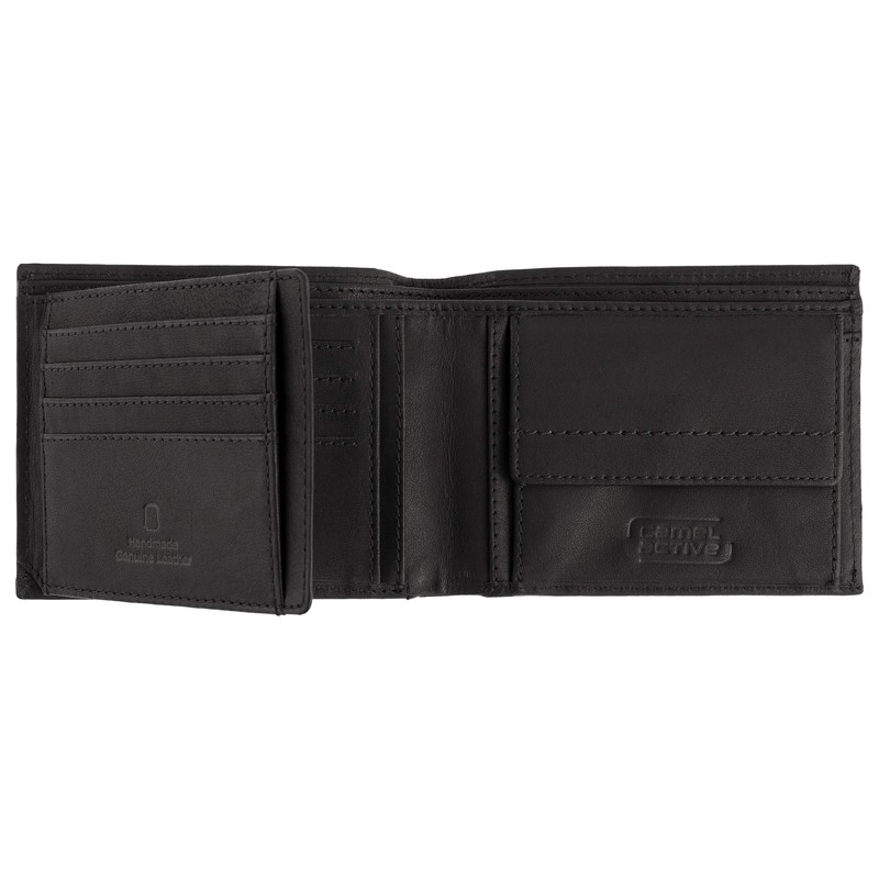 camel active Niagara Herren Geldbörse Querformat RFID Leder Mittelgroß Schwarz