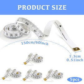 LFCFBH 5PCS Measuring Tape for Body Measurements, Multipurpose Fabric Tape Measure,Tape Measure Body(150cm/60inch)