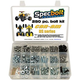 250pc Specbolt CAN AM Bombardier ATV Bolt Kit:DS, Sport, Mud, Recreation, Utility, Renegade, Outlander Max, X, & MR Traxter XL XT, Quest, Rally, Sarasota, 50 70 90 175 250 330 400 450 500 650 800 1000