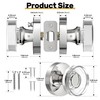 naubea Crystal Door Knob Polished Chrome Interior Privacy Door Knobs