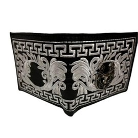 Tems Collection Rodeo Horn Bull Western Cowboy Style Embroidered Wallet Cash Card Id Slots Bifold Short Purse, 4.5" x 3.75"