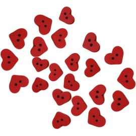 100Pcs 2 Holes Red Heart Button Red Love Heart Wooden Button Clothes DIY Sewing Accessory Decor Red Nice and Fashion Sewing Notions and Supplies