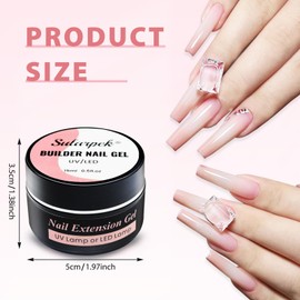 Sularpek 2 Pcs 15 ml Builder Gel, Builder Extension Nail Gel, Nail Gel for Nail Extensions, Split Nail Repair Gel, Gel Nail Builder for Nail Extensions, Repair, Reinforcement, Nail Art Design(Sakura)