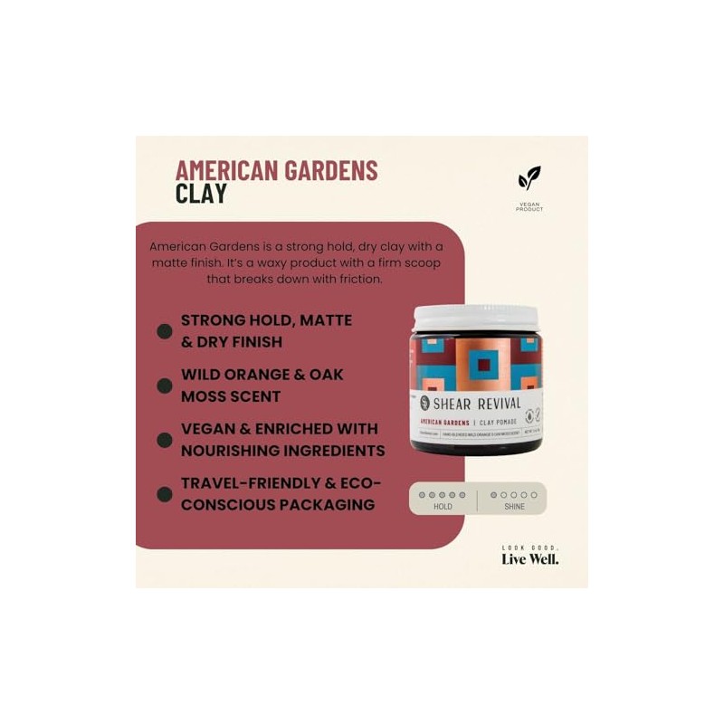 Shear Revival American Gardens Styling Clay | Strong Hold |