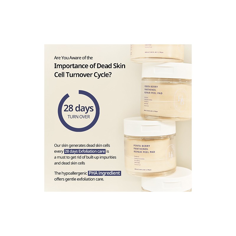 HEVEBLUE [HEVEBLUE]Penta Berry Panthenol Repair Peel Pad (70ea)