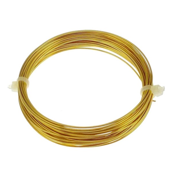 0.5mm (24 Gauge) x 15m Gold Colour Non-Tarnish Craft Wire