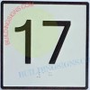 BuildingSigns.com Elevator Floor Number 17 Sign- Elevator JAMB Plate Floor
