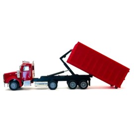 DCD Peterbilt 367 Red Roll-Off Dump Truck 1/87 (HO) Plastic Model Car Promotex Euro 2 Emission 30t Diesel Automatic Used