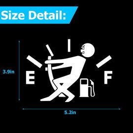 LKAHG Funny Car Stickers High Gas Consumption Stickers, Automotive Fuel Gage Empty Decal, Vehicle Exterior Decorative Oil Cap Stickers Accessories, Universal for RV, SUV, Truck (White)