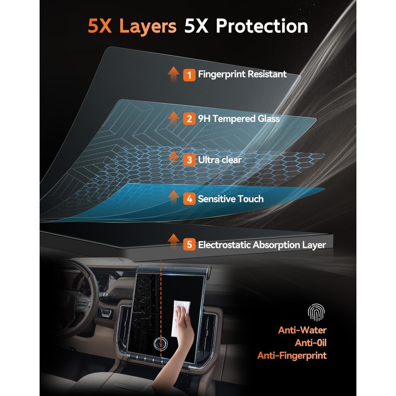 CDEFG For 2025 2026 GMC Yukon Screen Protector - 16.8