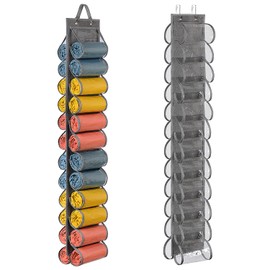 Lirex Hanging Yoga Legging Storage Organizer with 24 Pockets, Foldable Oxford Cloth Hanging Closet Organizer Shirts Jeans Storage Hanger Socks Holder for Family Closet Bedroom, Grey