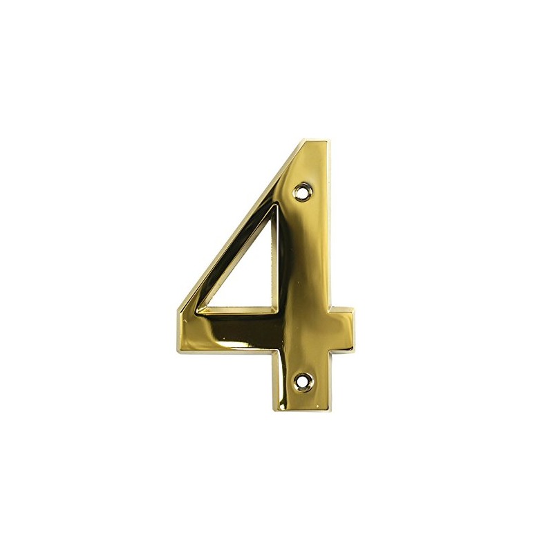 Beautiful 3 Inch Bevelled Edge Polished Gold Door Number 4