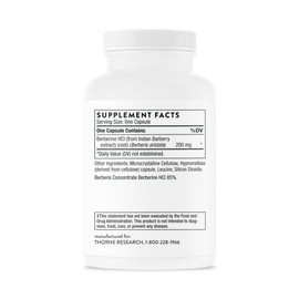 THORNE - Berberine - 200 mg (Formerly Berbercap) - Supports Heart Function, Immune System and Gut Health* - 60 Capsules