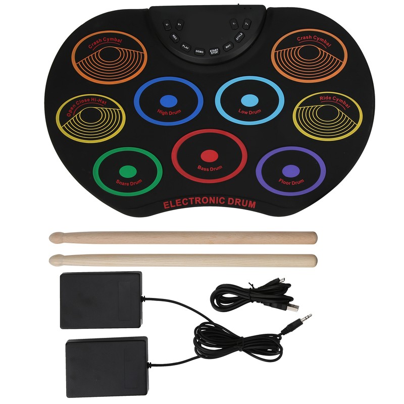 Electronic Drum Pad Portable Colored Hand Rolled Adult Beginner Percussion
