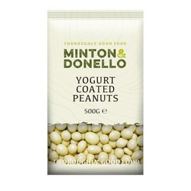 Minton & Donello 500g Yogurt Coated Peanuts - Gluten Free, Suitable for Vegetarians, Great for Parties and Gatherings