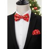 HISDERN Bow Tie Christmas Men's Pre-Tied Christmas Bow Tie and