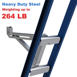 Merkaunis Ladder Jacks 2 Pack, Two-Rung Short Body Ladder Jack for Working at Height, Secure and Stable, Sliver