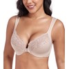 DotVol Women's Large Sizes Bra Full Cup Unpadded U-Back Bra
