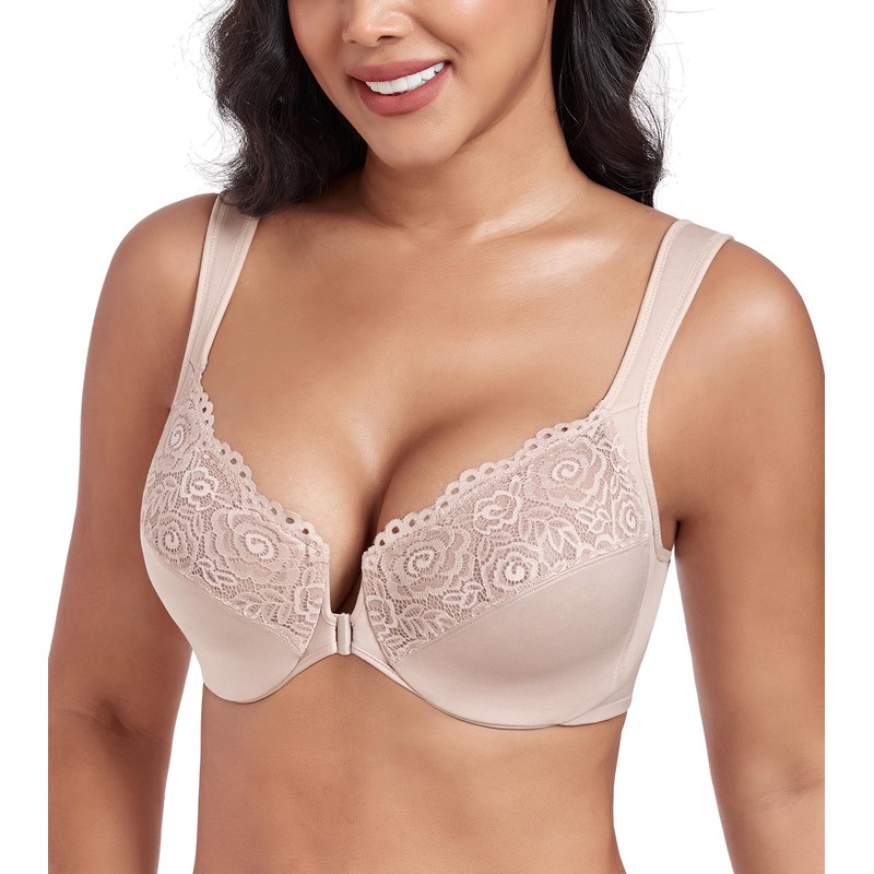 DotVol Women's Large Sizes Bra Full Cup Unpadded U-Back Bra