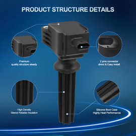 GRIZZLY AUTO Ignition Coil Pack UF670 Replacement for Ford Lincoln MKZ Edge Escape Explorer 2012-2018 Focus Fusion Mustang Taurus MKC MKZ MKT 2.0L L4 Replaces DG546 CM5Z12029A 6736203 Set of 4