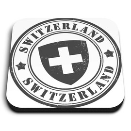 1 x Square MDF Fridge Magnet - Switzerland Flag Travel Swiss Ski Resort 40186