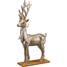 Primitives By Kathy NEW!~Standing 11" Deer Champagne Buck~Christmas Reindeer~Glitt