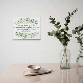 BIWSHA Inspirational The Best Things Quotes Canvas Wall Art Prints Decor for Home Bathroom Bedroom Living Room Office，Positive Themed Paintings Art Decor 11x14 Inches，Green Plants Art Gifts