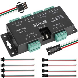 DAOKAI SP901E LED-Streifenverstärker 5 V-24 V Signal-Daten-SPI-Repeater-Controller Adressierbarer RGB-Lichtstreifen mit SM 2,54 3-poligem Stecker und Buchse für WS2801 WS2813 SK6812 WS2815 SK9822