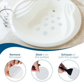 Homergy Anti Slip Shower Stickers 24 PCS, Invisible Non-Slip Shower Circle for Adults, Premium Adhesive Bath Tub Stickers (Clear)