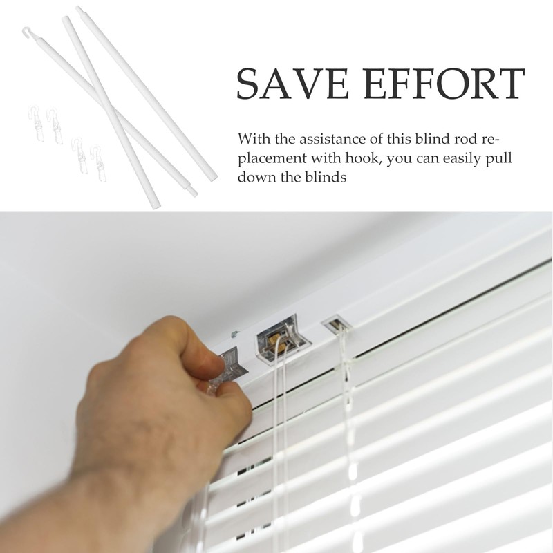 Clear Blind Wand 1 Set with Hook Detachable Vertical Window