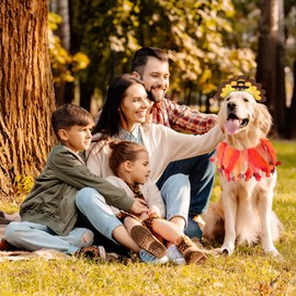 GNEORA Thanksgiving Dog Costumes Turkey Headband with Dog Collar,Turkey Puppy Headband Party Accessory, Dogs Thanksgiving Costume with Puppy Headband and Turkey Doggie Collar for Medium and Large Dogs