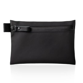 [aso] TOFTPOUCH Mini Mini S SS M LONG L Waterproof Pouch Gadget Pouch, Made in Japan, Tuft Compact Pouch, Small Pouch, Bag in Bag, Pocket, Black, Size M (side zipper)