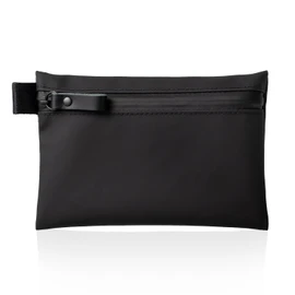 [aso] TOFTPOUCH Mini Mini S SS M LONG L Waterproof Pouch Gadget Pouch, Made in Japan, Tuft Compact Pouch, Small Pouch, Bag in Bag, Pocket, Black, Size M (side zipper)