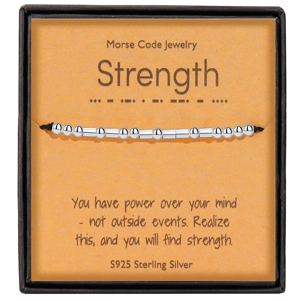 Gleamart Strength Adjustable Morse Code Bracelet Inspirational Secret Message Bangle