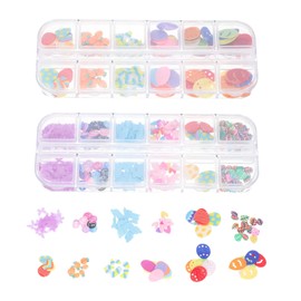 Minkissy Nail Accessories Easter Nail Art Glitter Sequins 2 Boxes Holographic Nail Sequins Easter Themed Nail Charm Nail Art Decor Easter Supplie Nail Decor