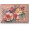 Anna by Anuschka Ladies Hand-Painted Leather Purse, Vintage Garden, Standard