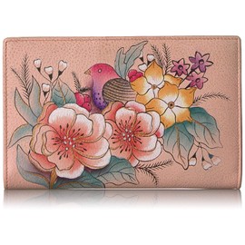 Anna by Anuschka Ladies Hand-Painted Leather Purse, Vintage Garden, Standard size