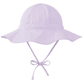 Zando Purple Baby Sun Hat UPF50+ Adjustable Striped Baby Hats Newborn Toddler Hat for Boys Girls Wide Brim Swim Summer Bucket Hat Fishing Caps Purple 2-4T