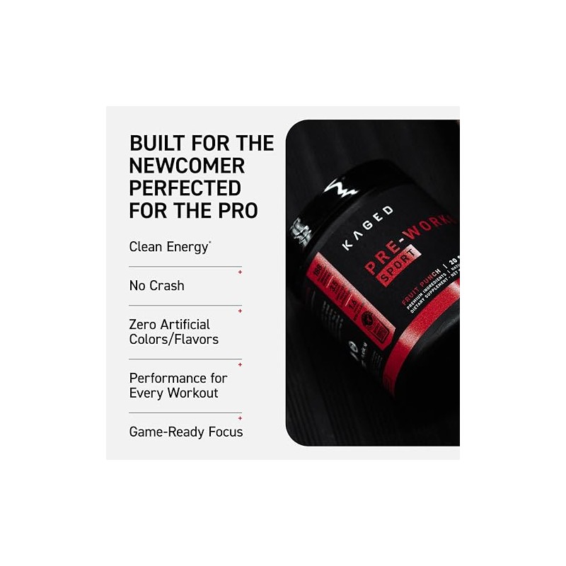 Kaged Polvo Deportivo Pre-entrenamiento para Hombres y Mujeres