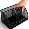 Desk Organiser, Mesh Metal Pen Holder, Black, Office Organiser with